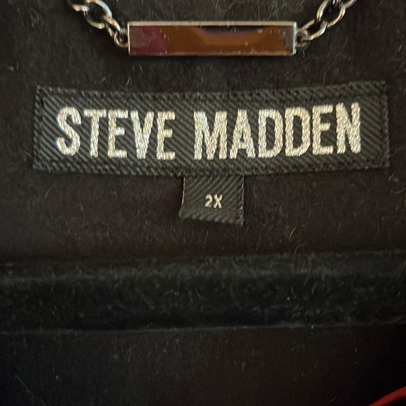 Steve Madden Black Pea Coat 2x - Picture 2 of 3
